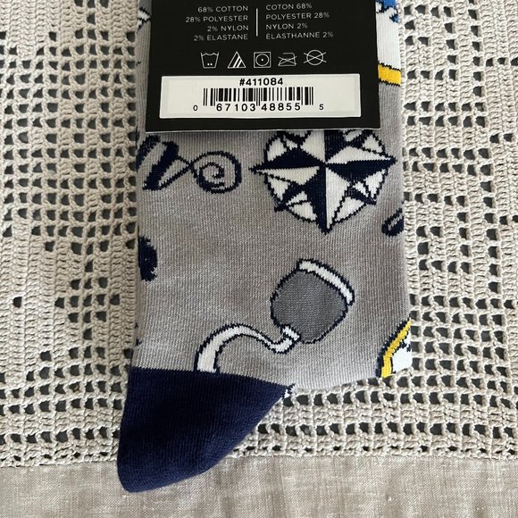 NEW with tags YoSox grey, red, navy, white & yellow socks men’s size 7-12 rare - Picture 9 of 9